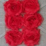 Six Shabby Chic Flowers - Love (red)