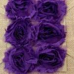 Six Shabby Chic Flowers - Grape Fizz (purple)