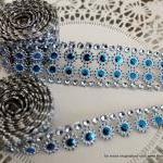 Two yards of faux Rhinestone and Bl..