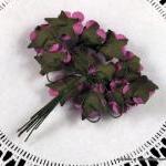 24 - Handmade Mulberry Paper Roses - Grape Fizz..