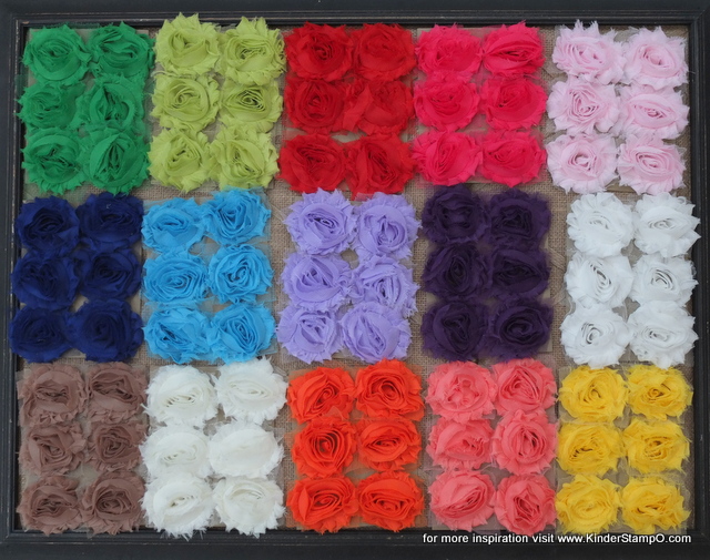 90 Shabby Chic Flower - 15 colors (6 of each)