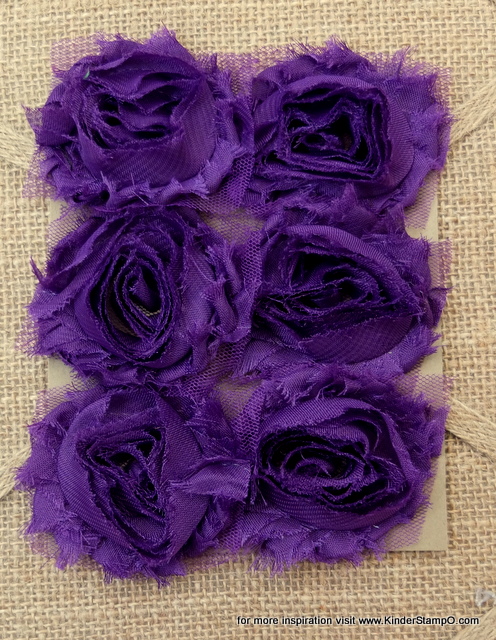 Six Shabby Chic Flowers - Grape Fizz (purple)