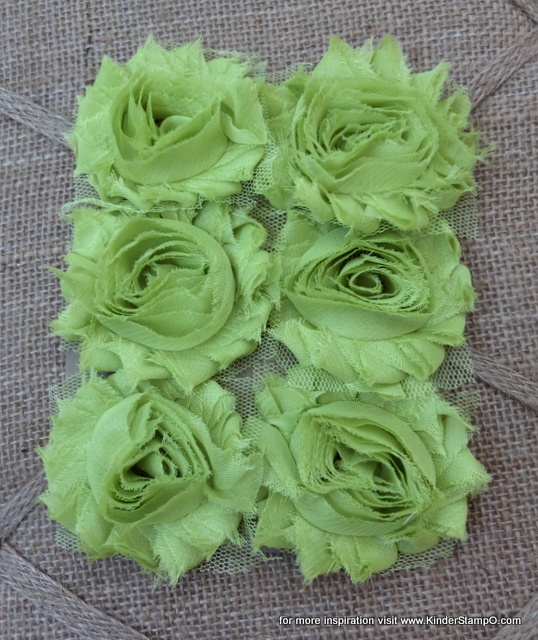 Six Shabby Chic Flowers - Lime Aid (lime green)
