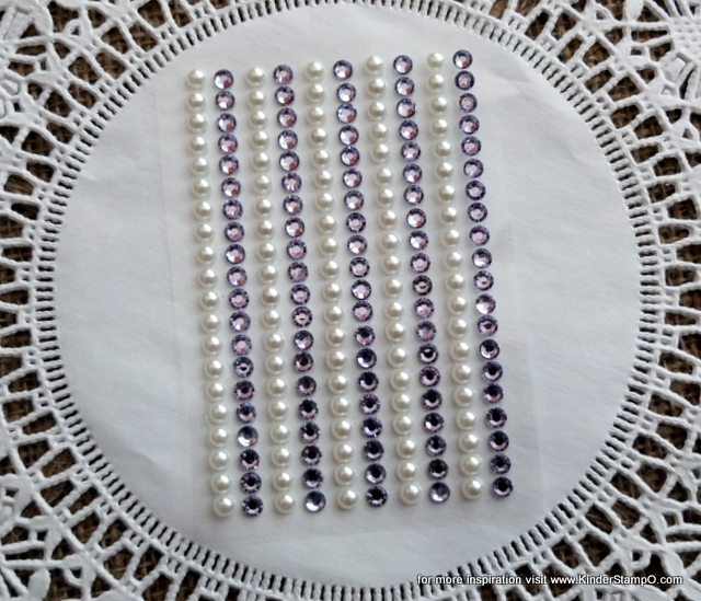 200 - 4mm Self Adhesive Shabby Chic Bling And Pearls - Lavender