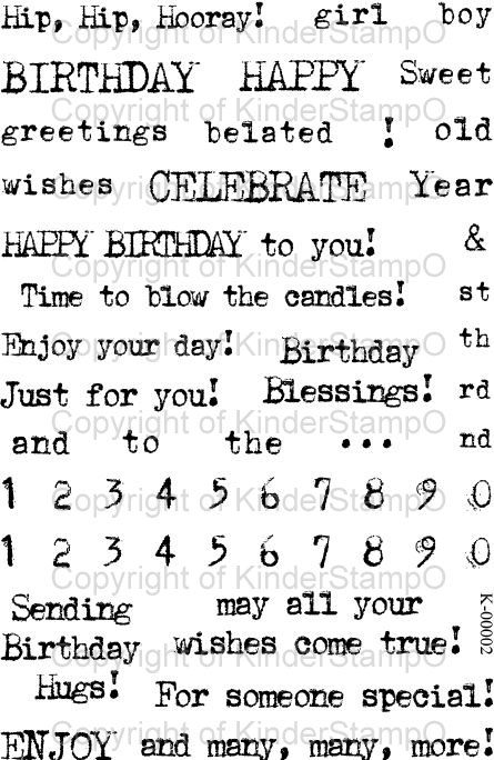 Kinderstampo Photopolymer Stamp Set - Vintage Birthday