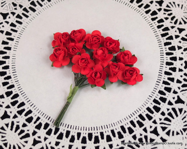 24 - Handmade Mulberry Paper Roses - Love (red)