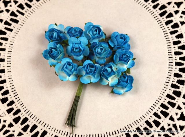 24 - Handmade Mulberry Paper Roses - Ocean Breeze (Turquoise)