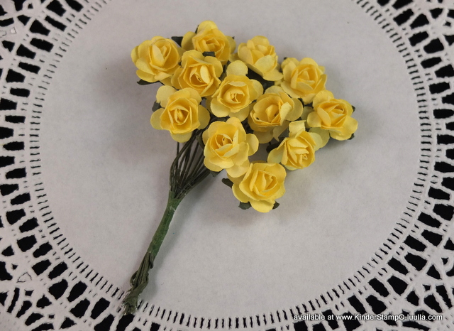 24 - Handmade Mulberry Paper Roses - Sunshine (yellow)