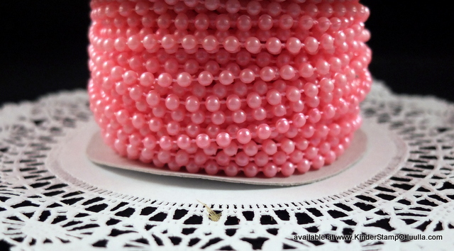 5 yards - 4mm Pearls - Cotton Candy Pink
